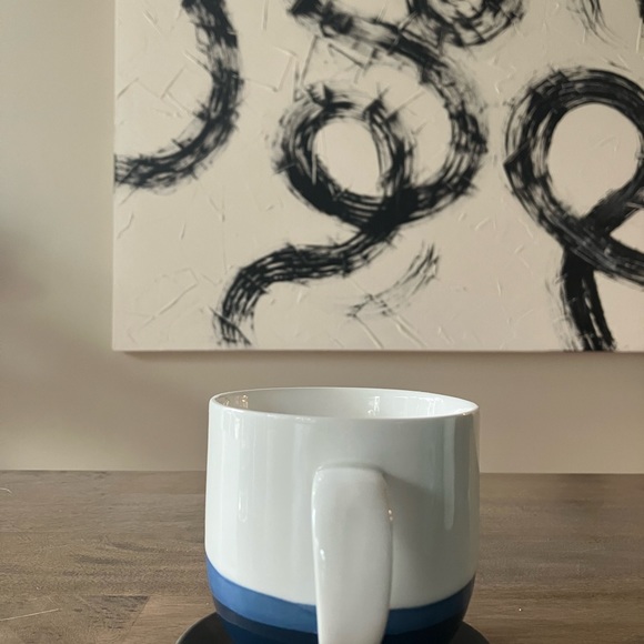 Davids Tea Mug Blue And White Coloured Large Waves Beach Nautical Coffee Cup - Picture 4 of 6